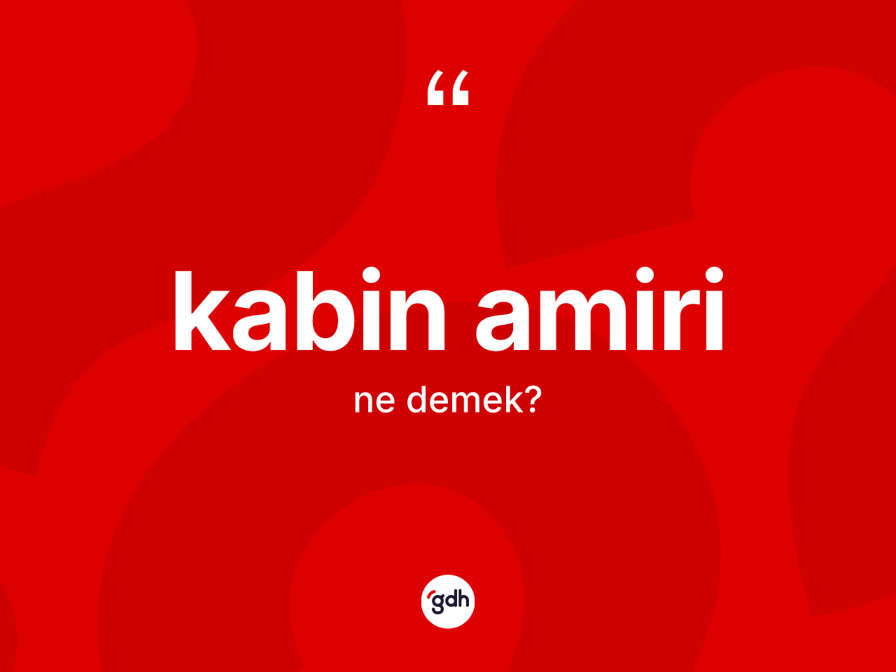 Kabin amiri kelimesi ne anlama gelir? Kabin amirinin TDK'ya göre anlamı nedir?