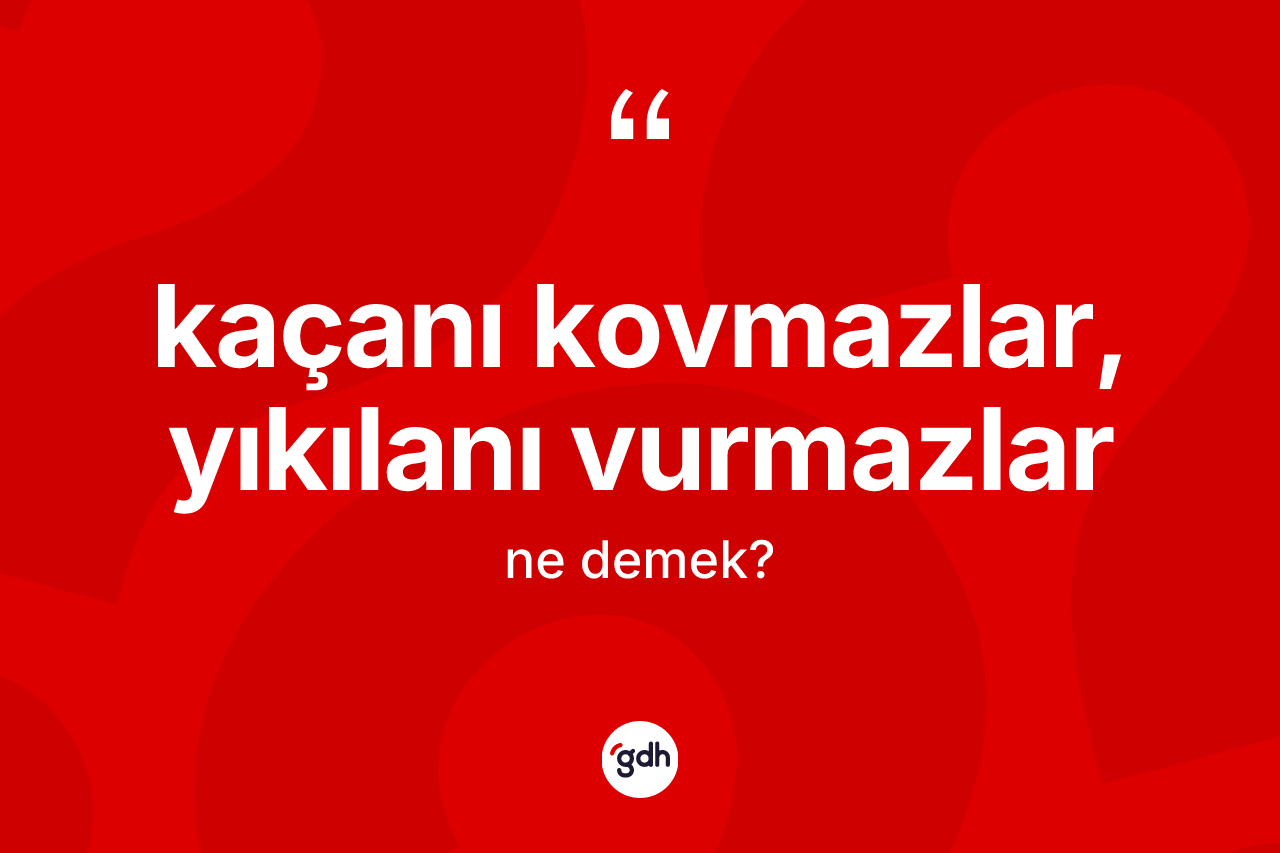 Kaçanı kovmazlar, yıkılanı vurmazlar ifadesinin tanımı nedir?