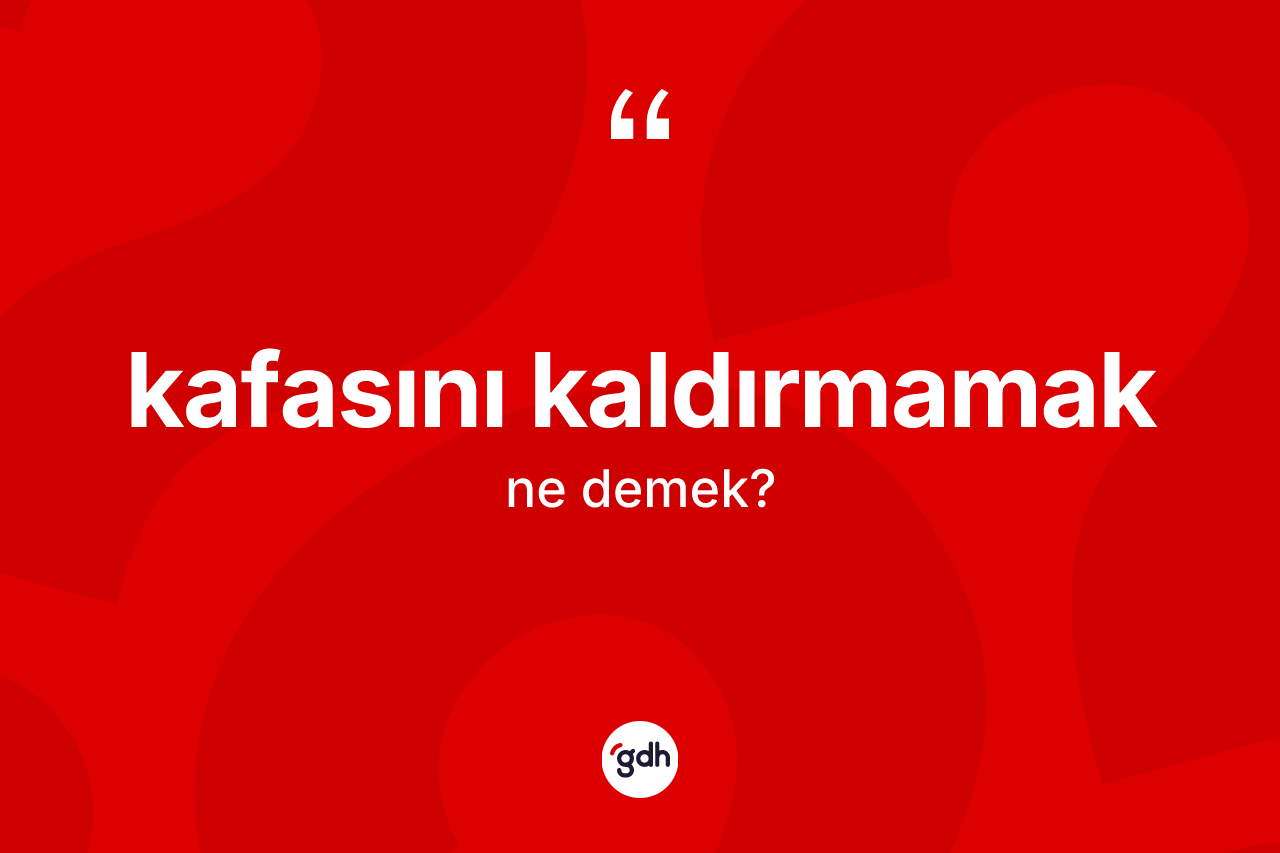 Kafasını kaldırmamak sözü ne demektir?