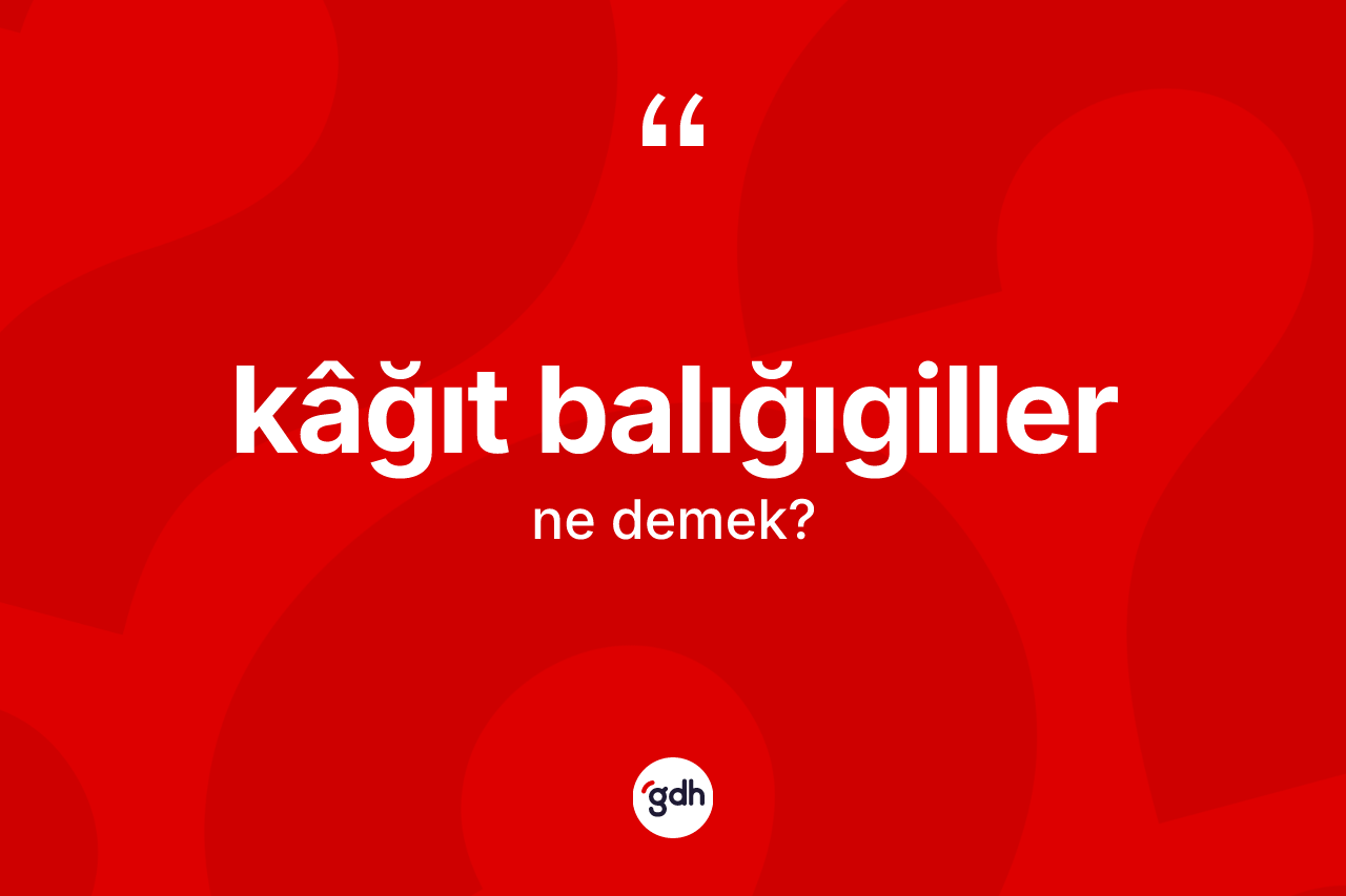 Kâğıt balığıgiller ne anlama gelir?
