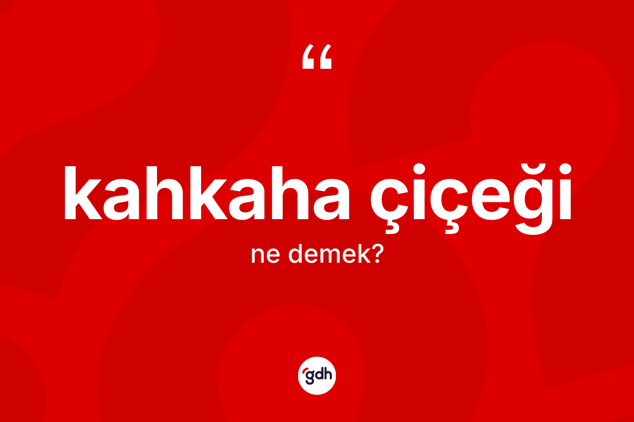 Kahkaha çiçeği kelimesinin tanımı nedir?