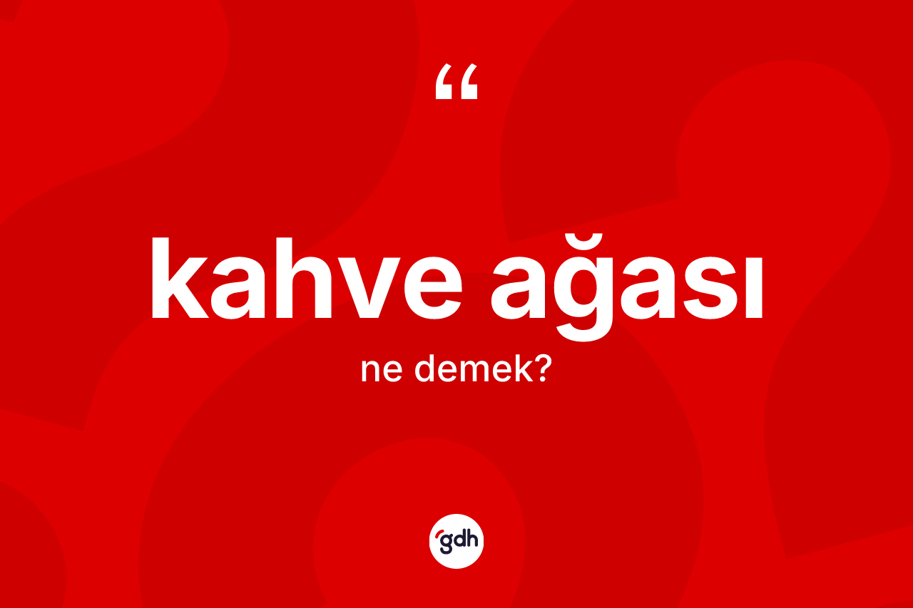 Kahve ağası kelimesinin anlamı nedir? Kahve ağasının sözlükteki anlamı nedir?