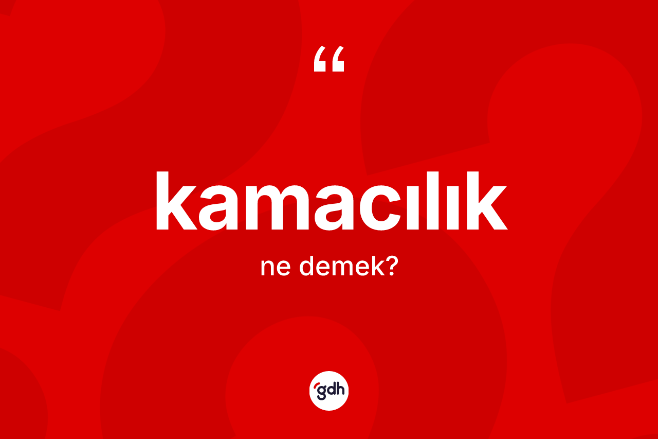 Kamacılık kelimesinin sözlükteki tanımı nedir? Kamacılığın TDK'ya göre anlamı nedir?