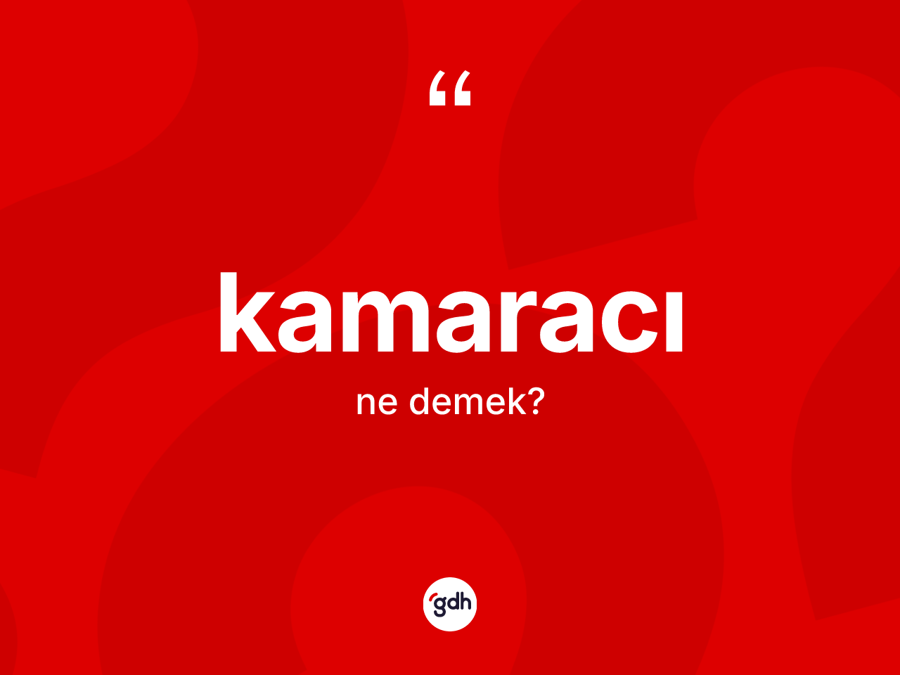 Kamaracı kelimesi nedir? Kamaracı kelimesinin TDK anlamı nedir?