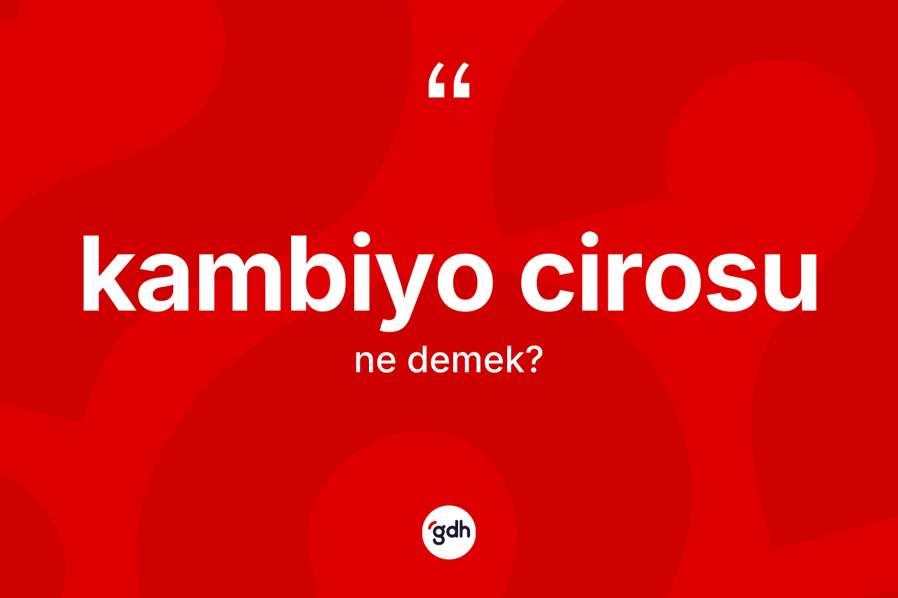 Kambiyo cirosu ne anlama gelir?