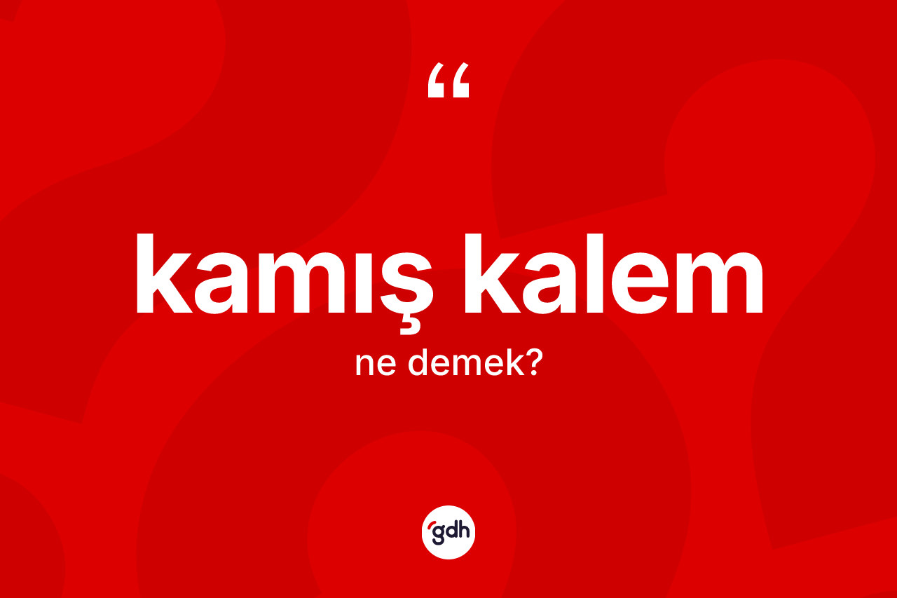 Kamış kalem kelimesinin anlamı nedir?