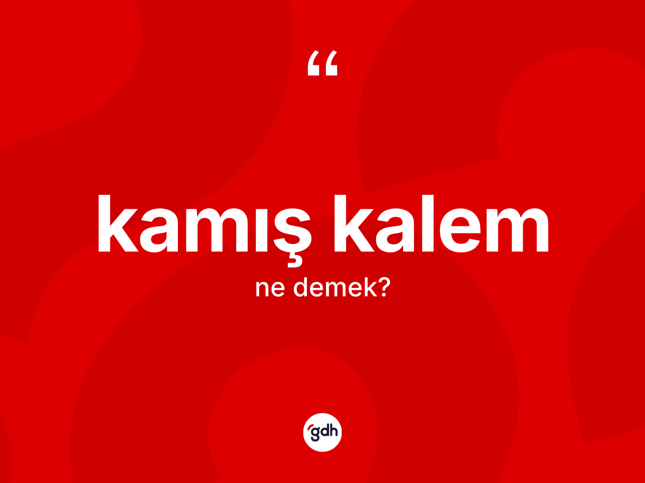 Kamış kalem kelimesinin anlamı nedir? Kamış kalemin sözlükteki anlamı nedir?