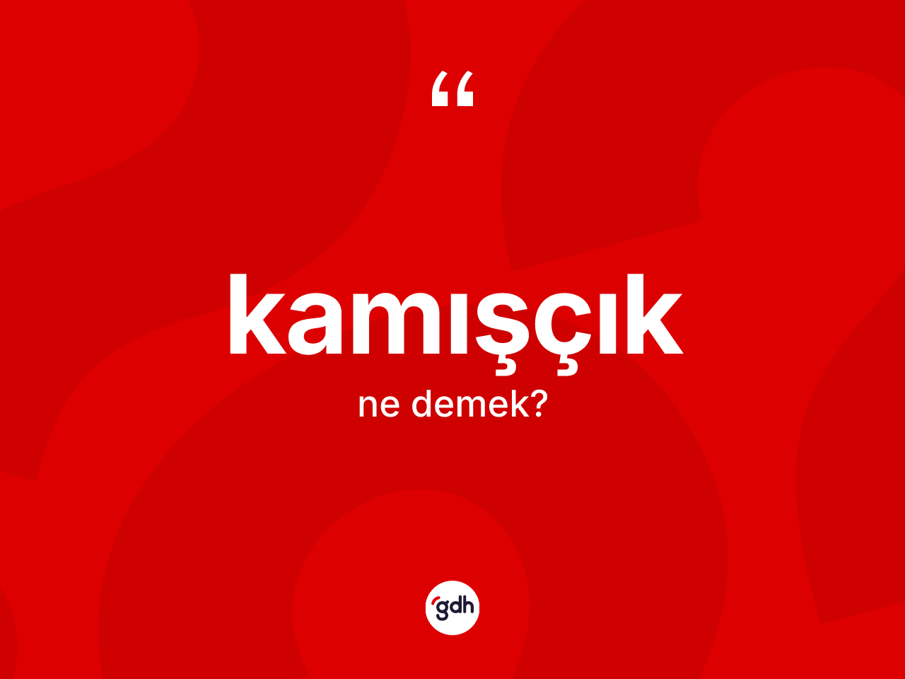 Kamışçık kelimesinin sözlükteki tanımı nedir? Kamışçık kelimesinin TDK anlamı nedir?
