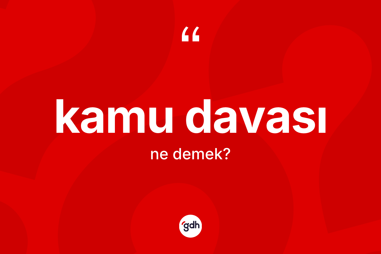 Kamu davası kelimesinin sözlükteki tanımı nedir? Kamu davası kelimesinin TDK anlamı nedir?