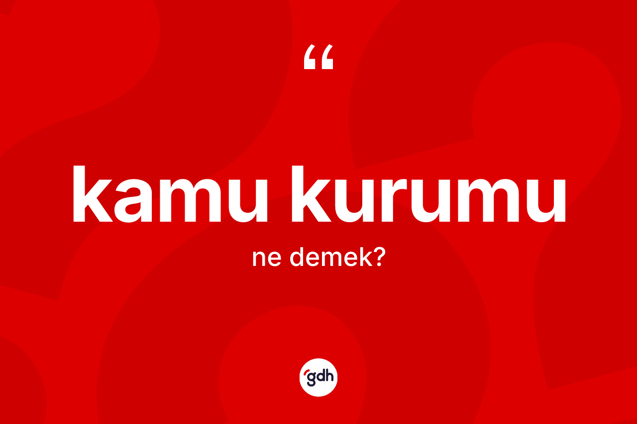 Kamu kurumu kelimesinin tanımı nedir? Kamu kurumu kelimesinin TDK anlamı nedir?