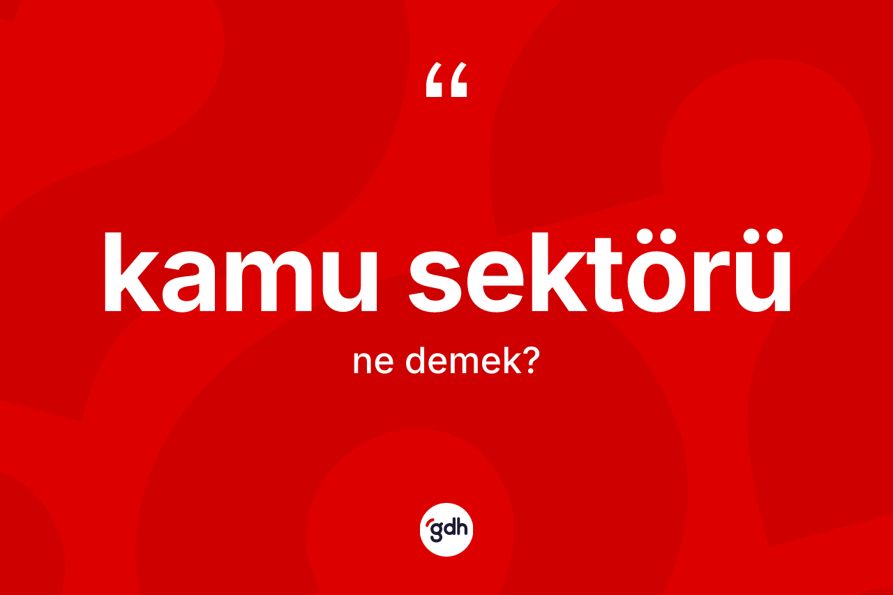 Kamu sektörü nedir? Kamu sektörünün sözlükteki anlamı nedir?