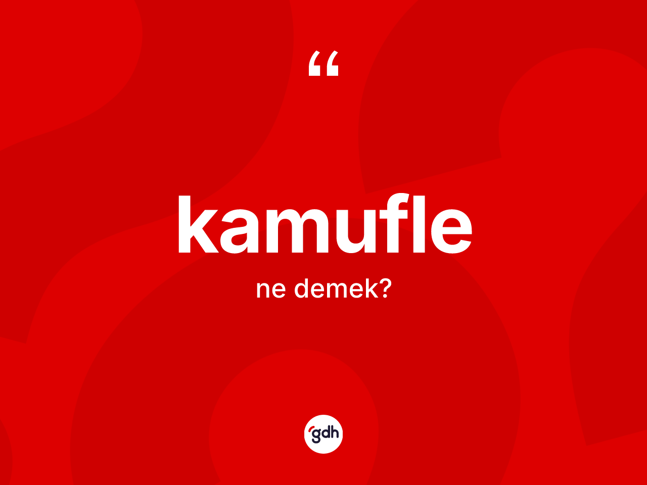 Kamufle kelimesi ne anlama gelir? Kamufle kelimesinin TDK anlamı nedir?