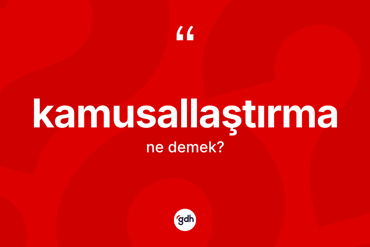Kamusallaştırma nedir? Kamusallaştırmanın kısaca tanımı nedir?