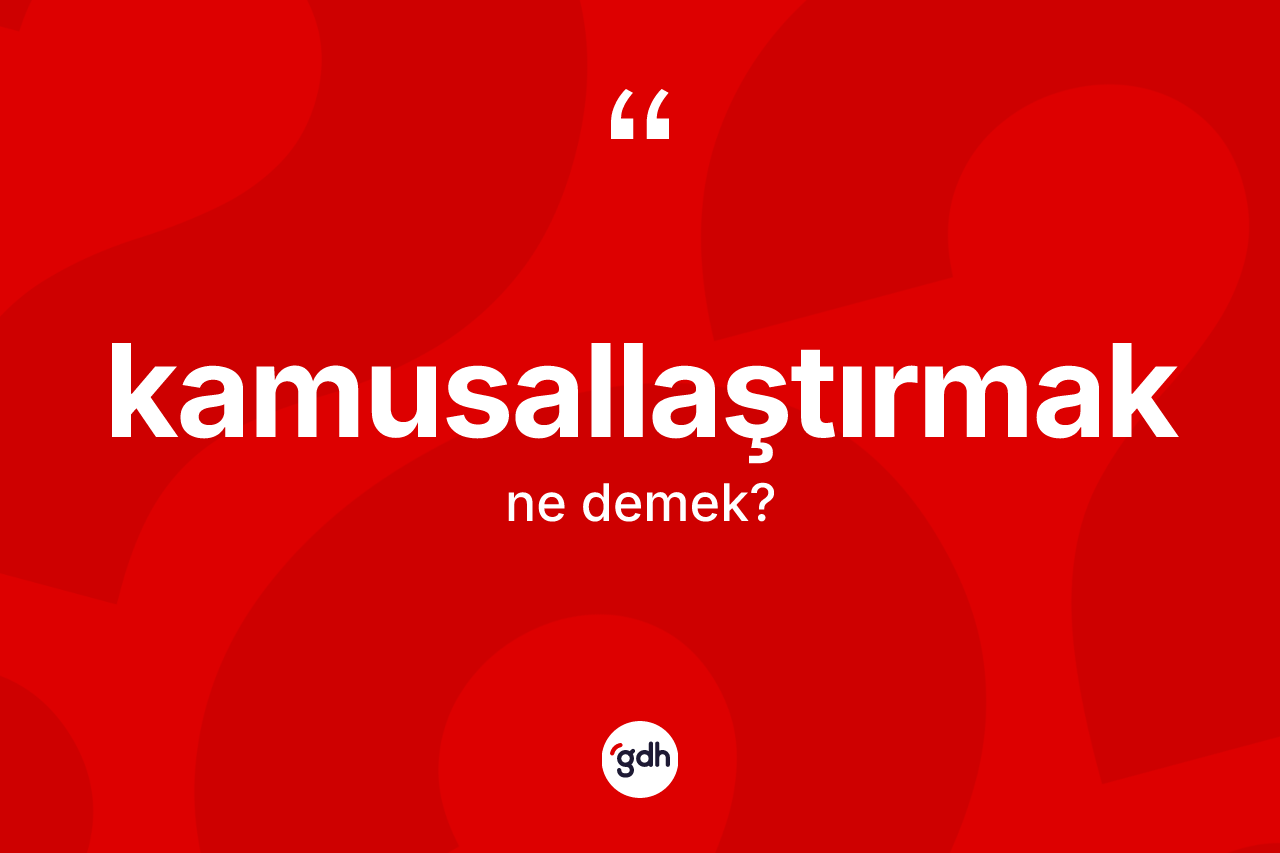 Kamusallaştırmak kelimesi ne demek? Kamusallaştırmak kelimesinin özellikleri nelerdir?