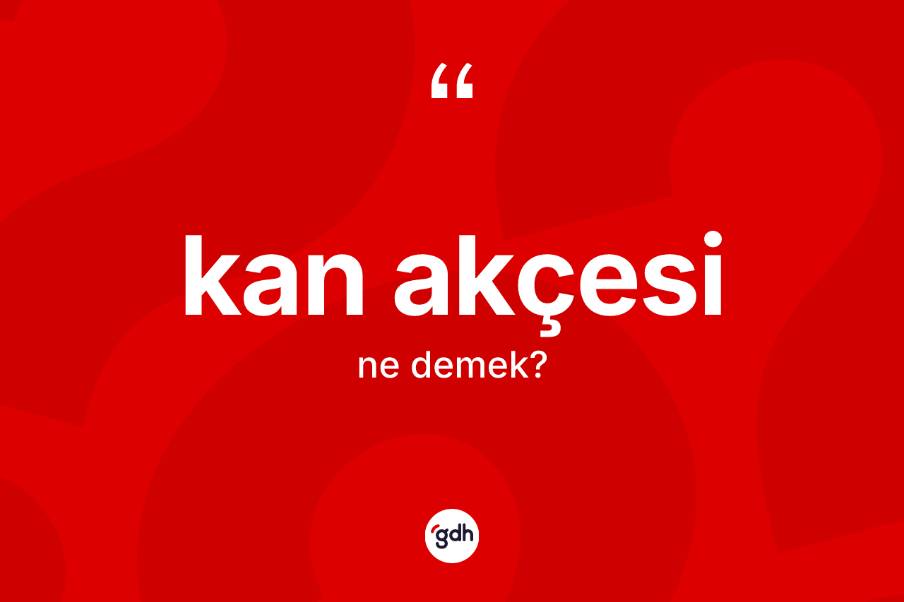 Kan akçesi kelimesinin sözlükteki tanımı nedir? Kan akçesinin sözlükteki anlamı nedir?