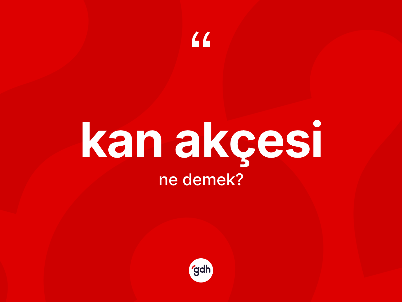 Kan akçesi kelimesinin sözlükteki tanımı nedir? Kan akçesinin sözlükteki anlamı nedir?