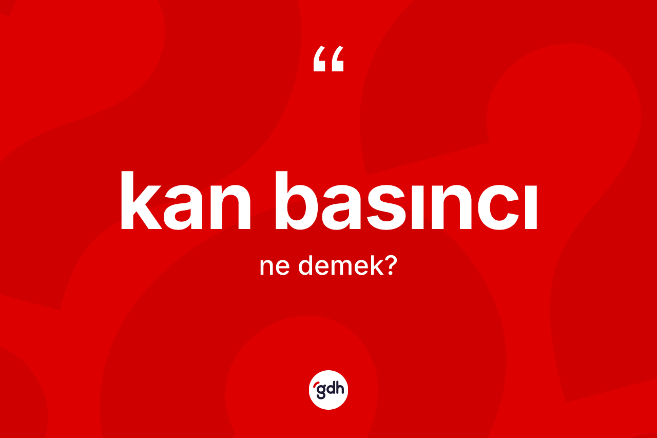 Kan basıncı kelimesinin tanımı nedir? Kan basıncı kelimesinin TDK'ya göre açıklaması nedir?