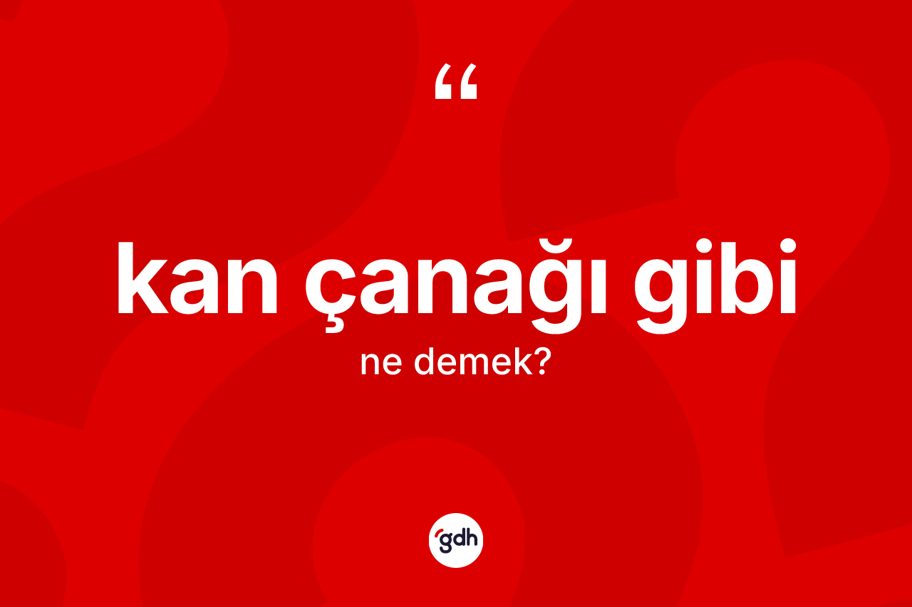 Kan çanağı gibi ne demek? Kan çanağı gibi ifadesi nerede kullanılır?
