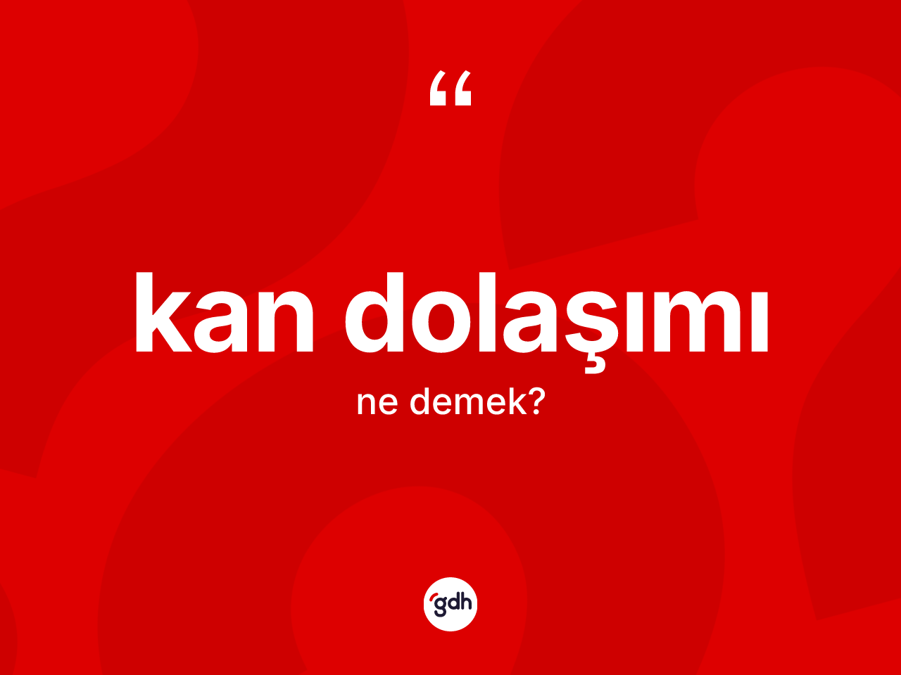 Kan dolaşımı kelimesi ne anlama gelir? Kan dolaşımının TDK'ya göre anlamı nedir?