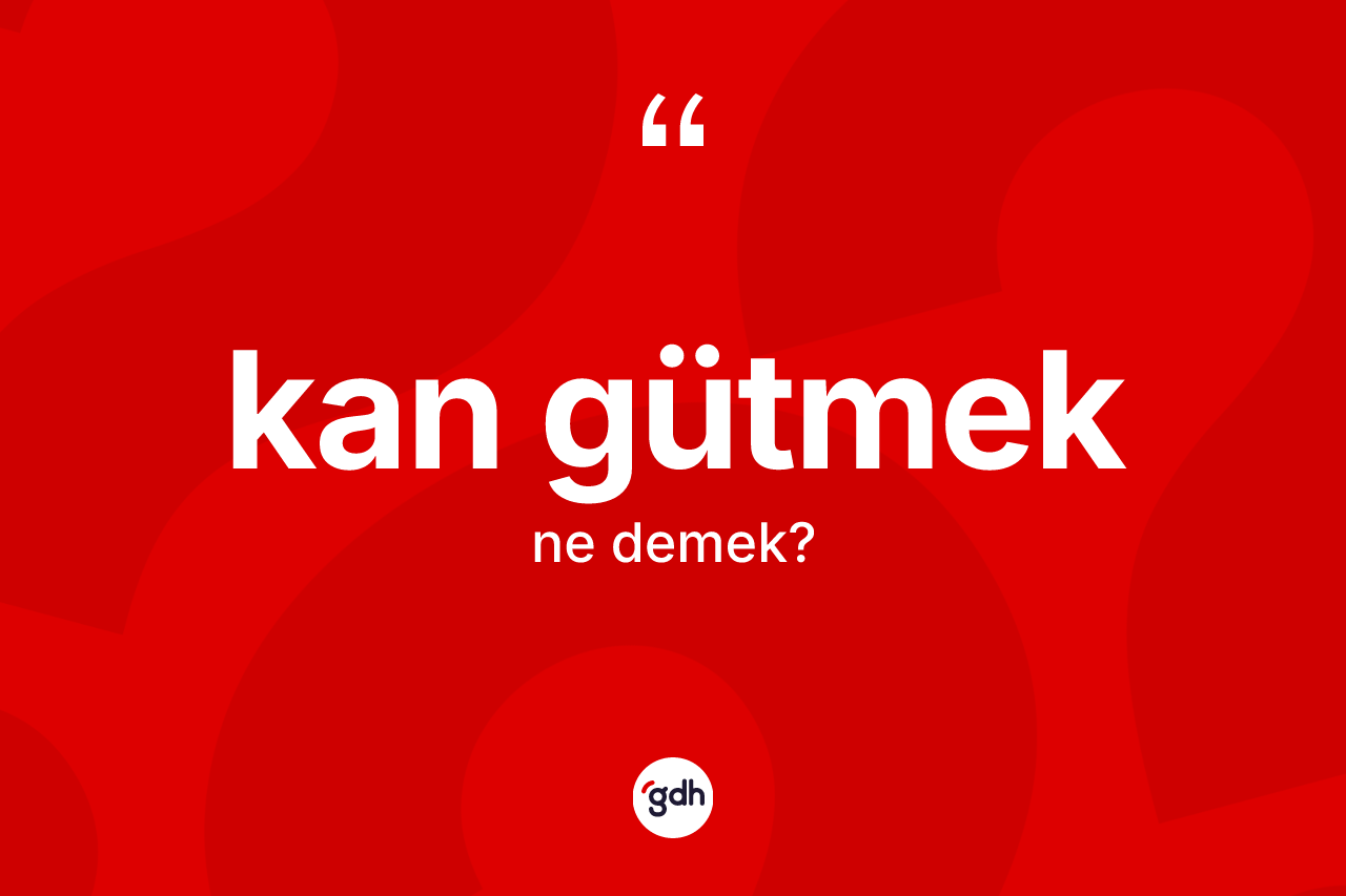 Kan gütmek sözü nedir?