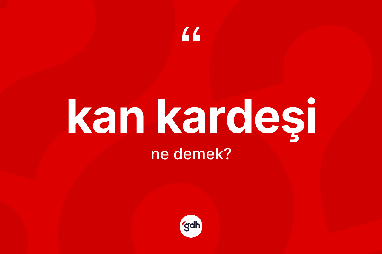 Kan kardeşi kelimesinin anlamı nedir?
