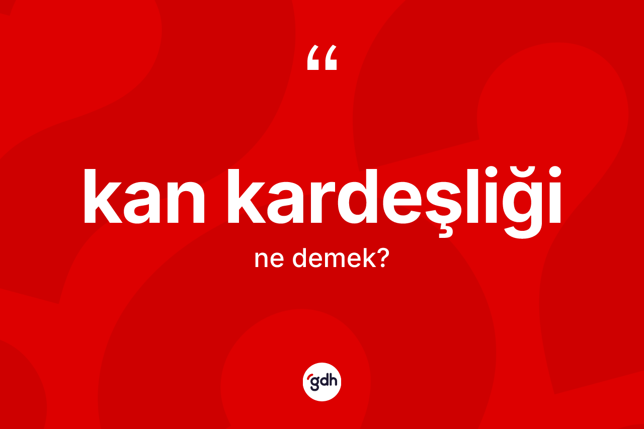 Kan kardeşliği kelimesinin anlamı nedir? Kan kardeşliğinin kısaca tanımı nedir?