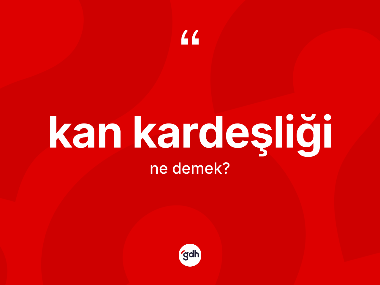 Kan kardeşliği kelimesinin anlamı nedir? Kan kardeşliğinin kısaca tanımı nedir?
