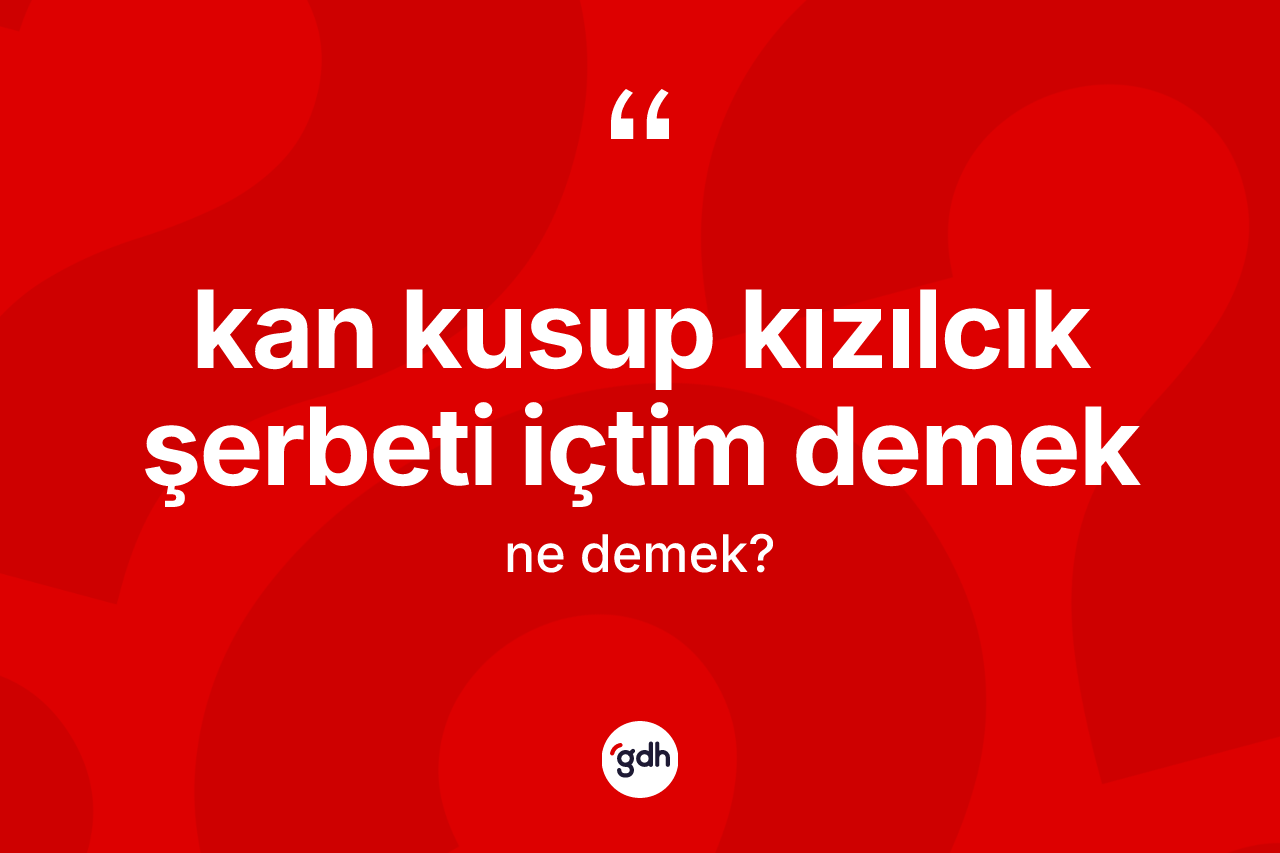 Kan kusup kızılcık şerbeti içtim demek ifadesinin kısaca anlamı nedir?