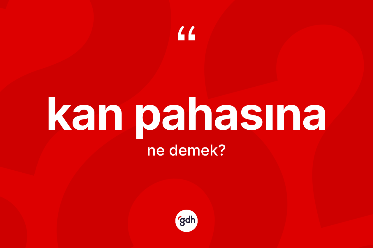Kan pahasına kelimesinin tanımı nedir? Kan pahasına kelimesinin özellikleri nelerdir?