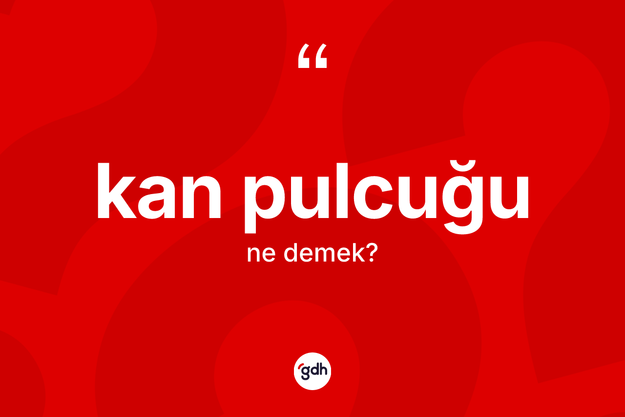 Kan pulcuğu kelimesinin tanımı nedir? Kan pulcuğunun TDK'ya göre anlamı nedir?