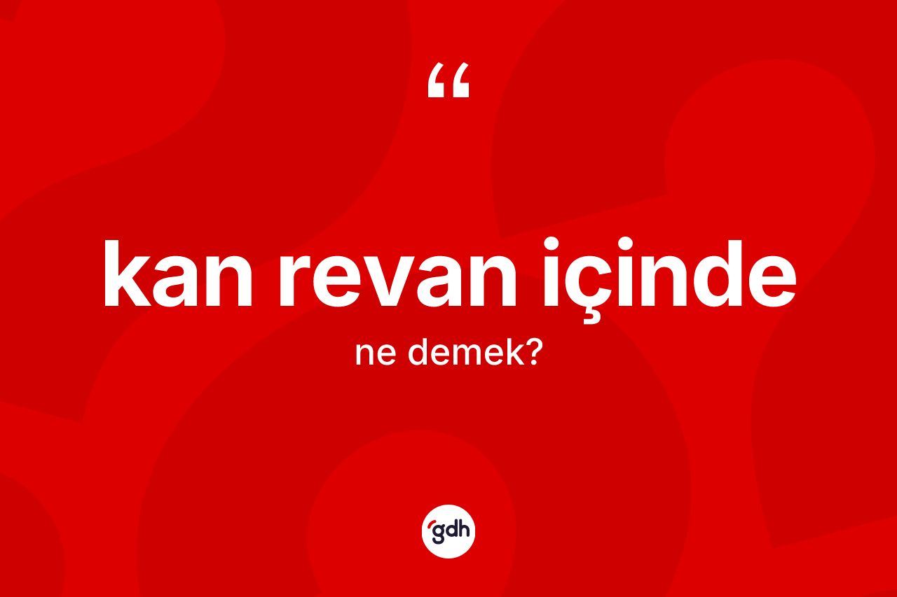 Kan revan içinde ifadesinin anlamı nedir? Kan revan içinde ifadesi nerede kullanılır?