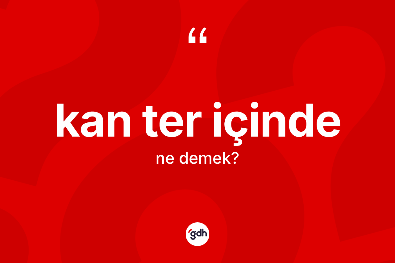 Kan ter içinde sözü nedir? Kan ter içinde ifadesinin kaç farklı anlamı var?