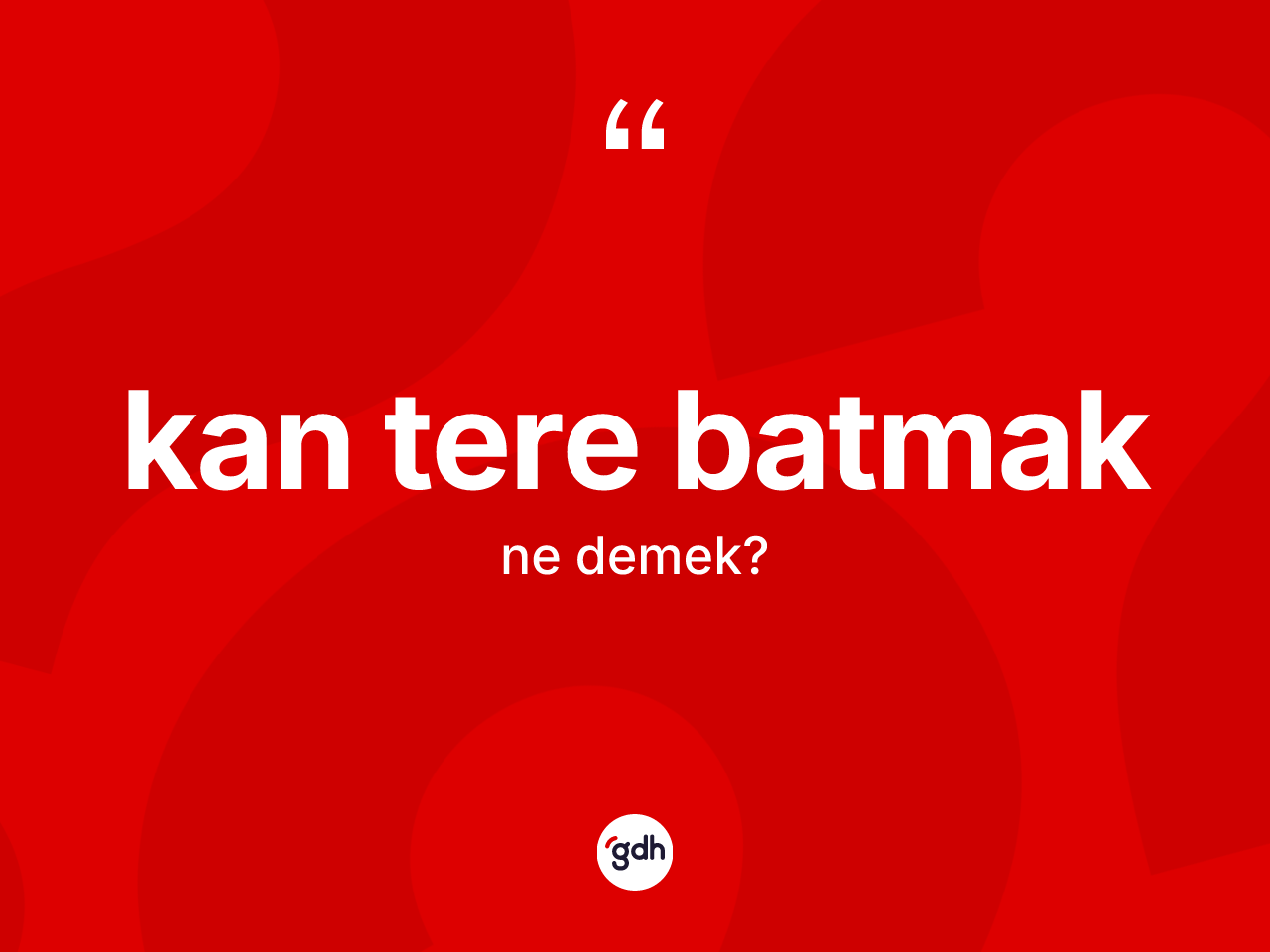 Kan tere batmak sözü neyi anlatır? Kan tere batmak sözünün TDK tanımı nedir?