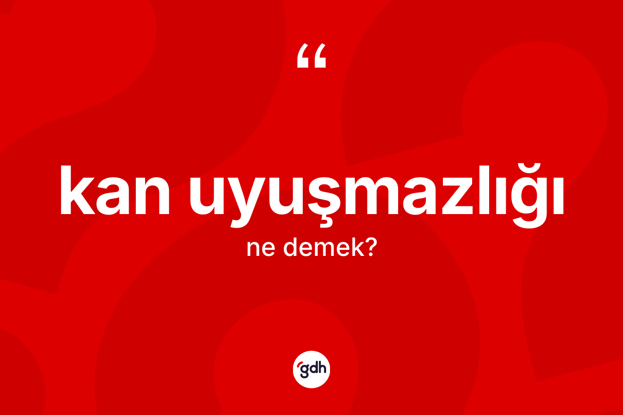 Kan uyuşmazlığı kelimesi ne anlama gelir? Kan uyuşmazlığının TDK'ya göre anlamı nedir?