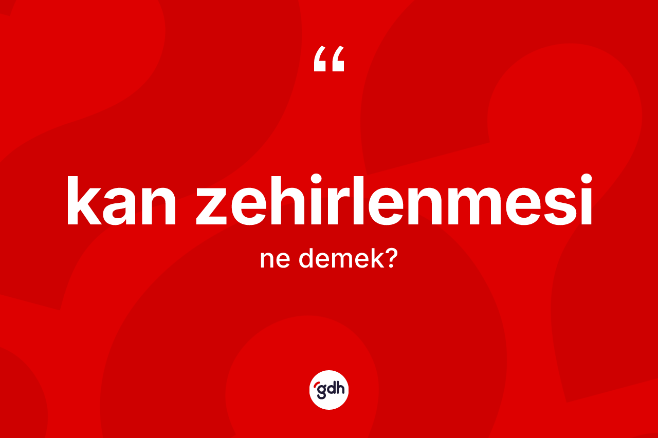 Kan zehirlenmesi kelimesinin tanımı nedir?
