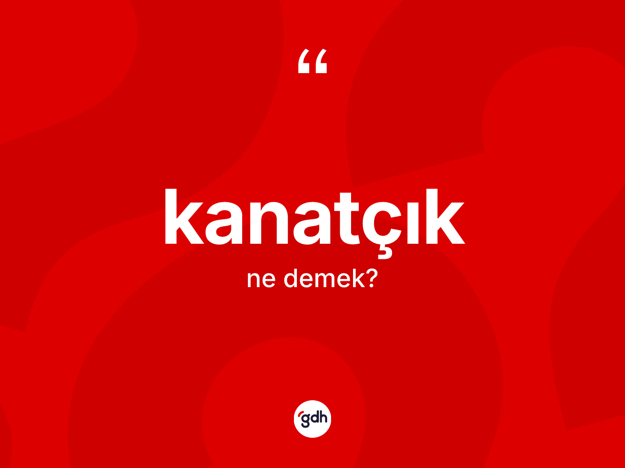 Kanatçık kelimesinin tanımı nedir? Kanatçığın TDK'ya göre anlamı nedir?