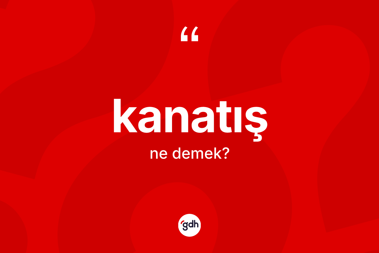 Kanatış kelimesinin anlamı nedir? Kanatış kelimesinin TDK'ya göre açıklaması nedir?