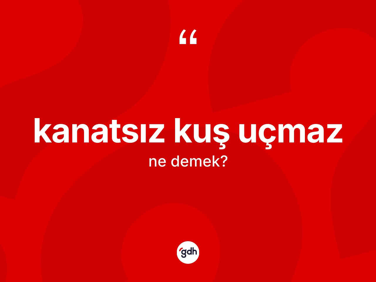 Kanatsız kuş uçmaz ifadesinin kısaca tanımı nedir? Kanatsız kuş uçmaz ifadesinin TDK açıklaması nedir?