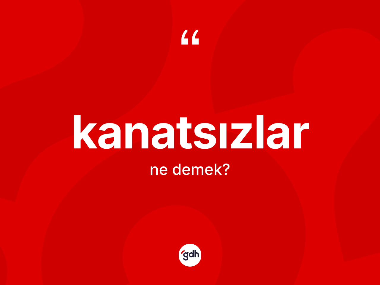 Kanatsızlar kelimesinin tanımı nedir? Kanatsızlar kelimesinin TDK'ya göre açıklaması nedir?