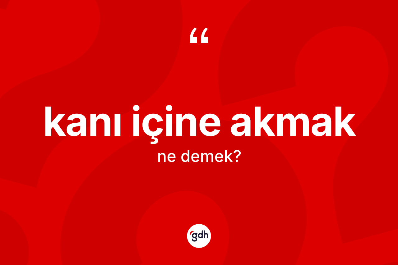 Kanı içine akmak ne anlama gelir? Kanı içine akmak ifadesi nerede kullanılır?
