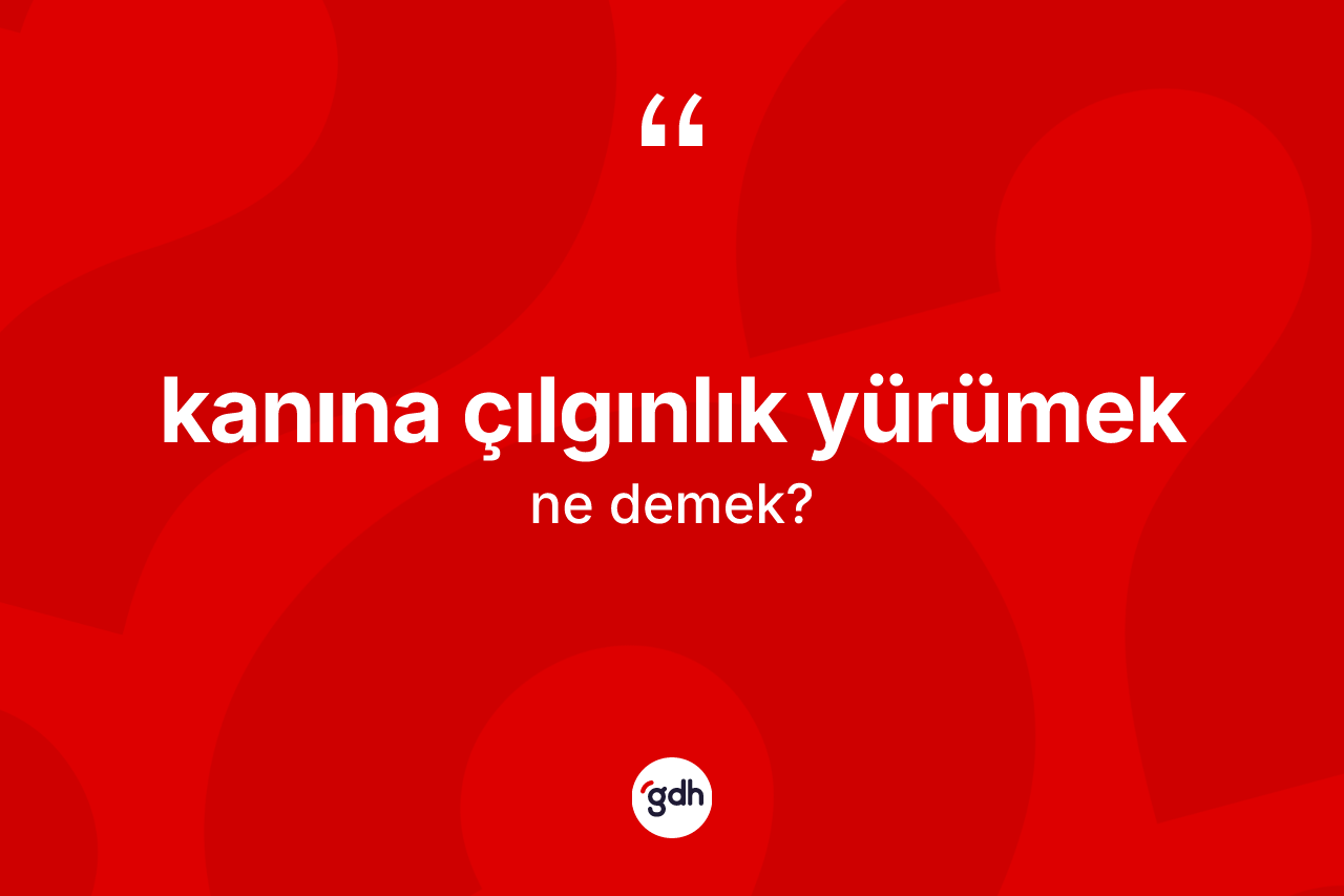 Kanına çılgınlık yürümek  ifadesi ne demektir?