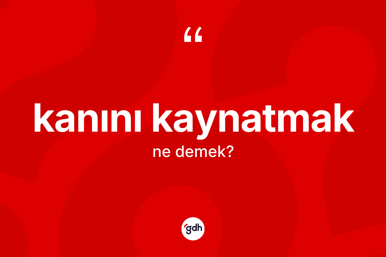 Kanını kaynatmak ifadesinin tanımı nedir?
