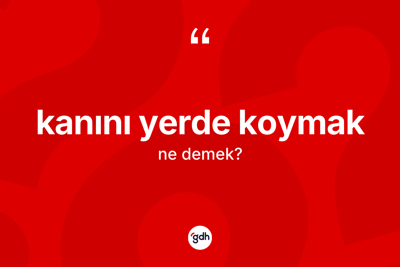 Kanını yerde koymak ifadesinin sözlükteki anlamı nedir?