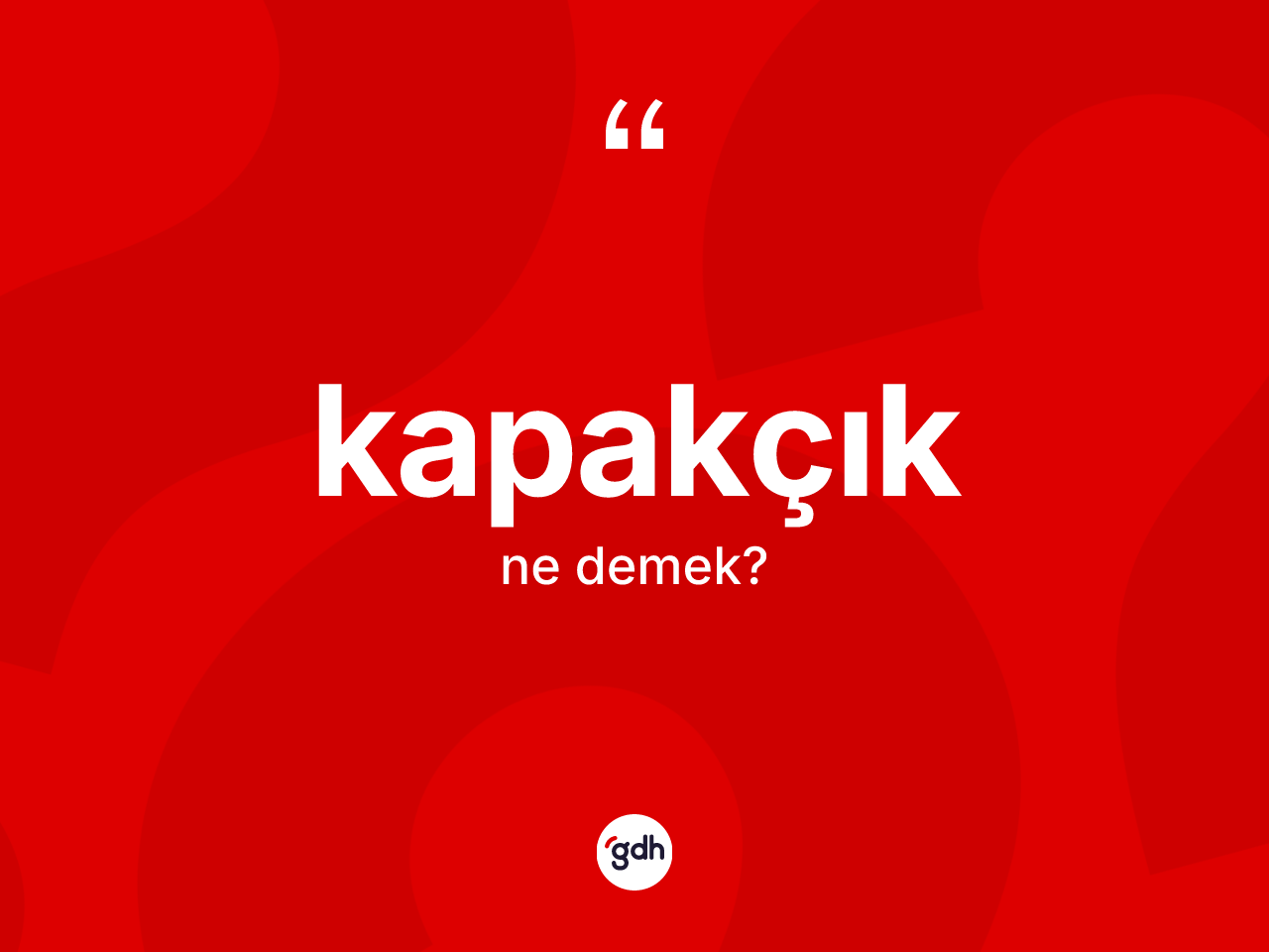 Kapakçık kelimesinin tanımı nedir? Kapakçığın TDK'ya göre anlamı nedir?