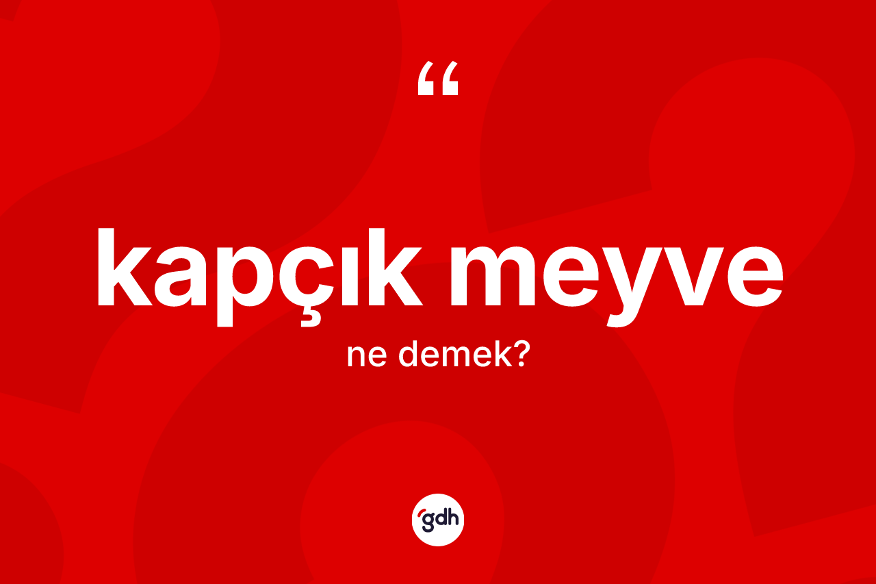 Kapçık meyve kelimesi ne demek? Kapçık meyve kelimesinin kaç farklı anlamı var?