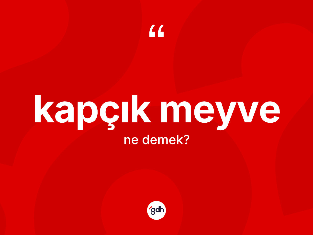 Kapçık meyve kelimesi ne demek? Kapçık meyve kelimesinin kaç farklı anlamı var?