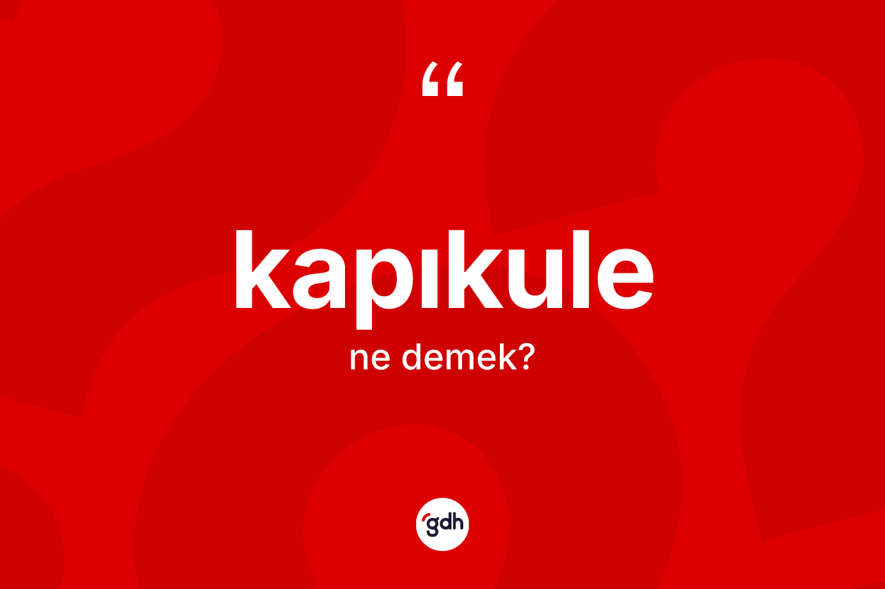Kapıkule kelimesinin tanımı nedir? Kapıkulenin kısaca tanımı nedir?
