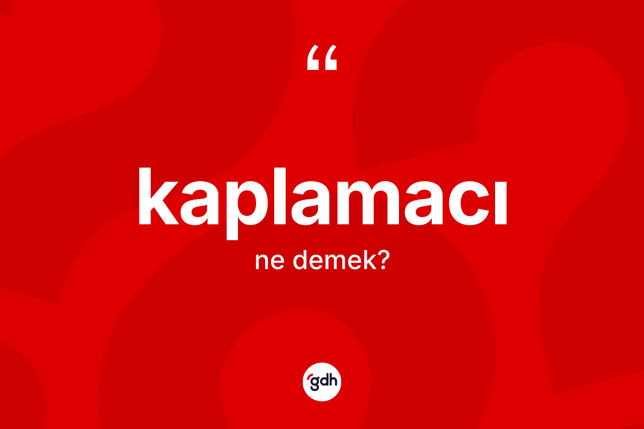 Kaplamacı kelimesinin anlamı nedir? Kaplamacının TDK'ya göre anlamı nedir?