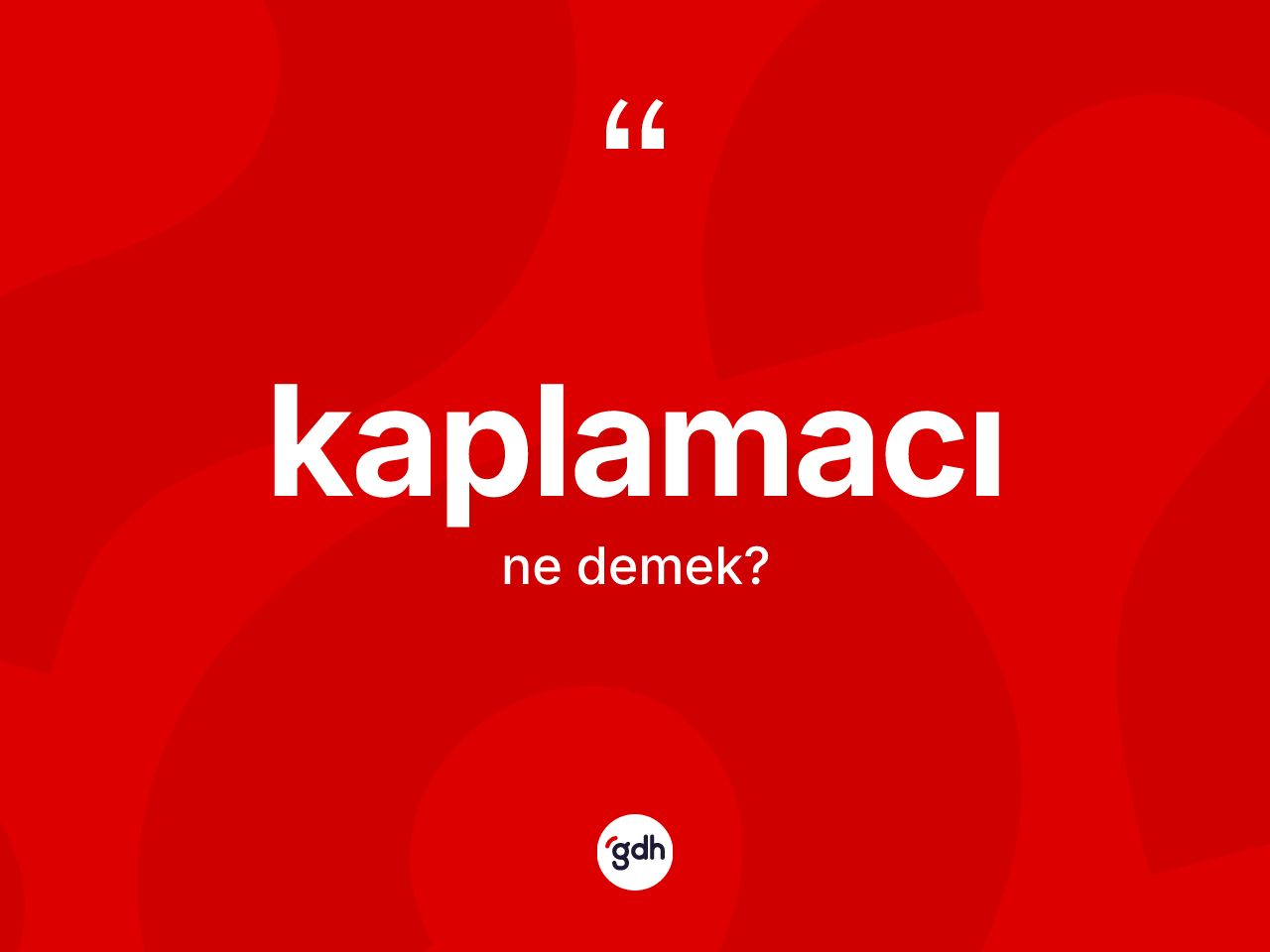 Kaplamacı kelimesinin anlamı nedir? Kaplamacının TDK'ya göre anlamı nedir?