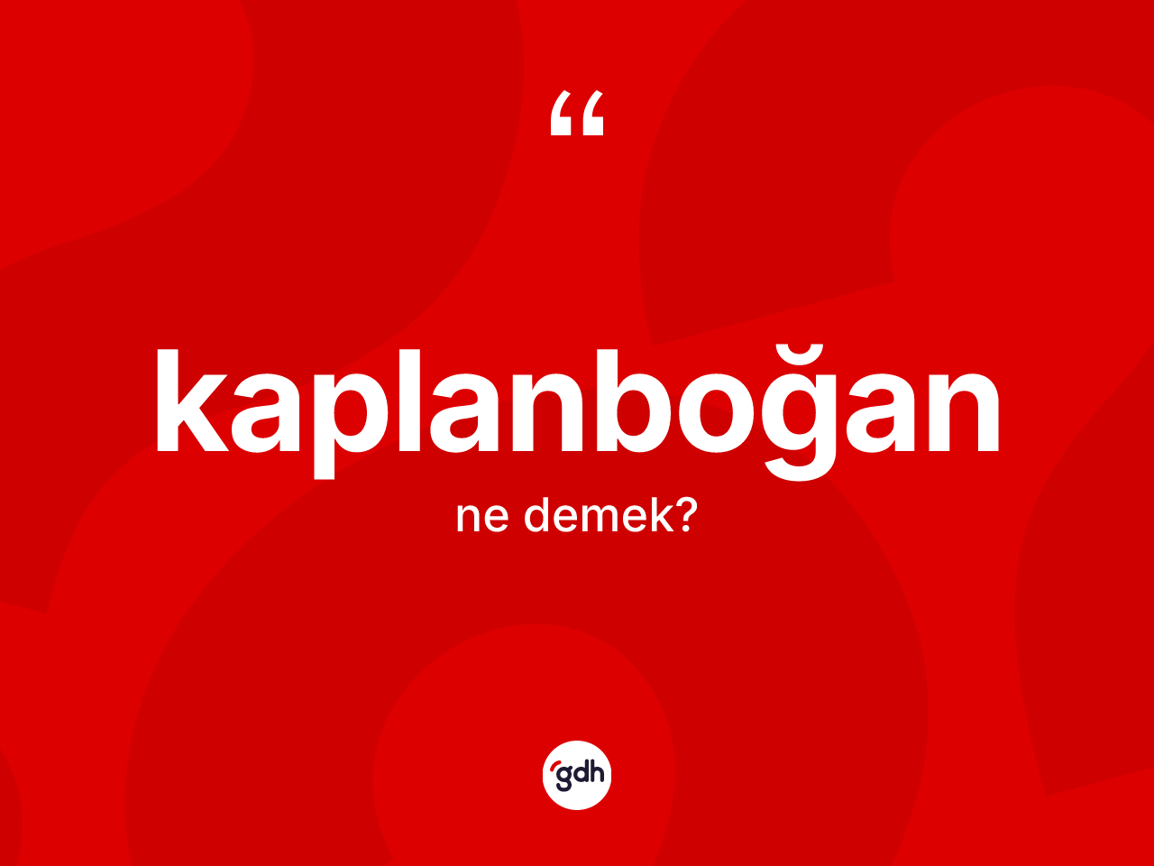 Kaplanboğan kelimesinin sözlükteki tanımı nedir? Kaplanboğanın TDK'ya göre anlamı nedir?